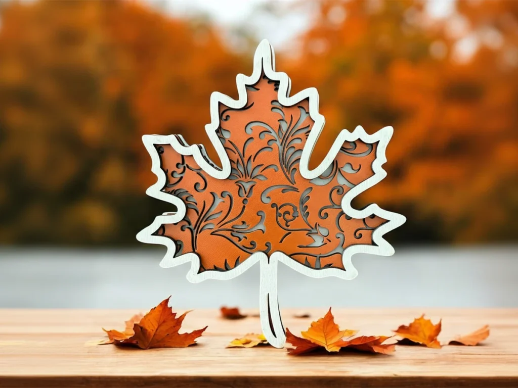 Layered leaf with detailed design